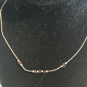 Elegant Liquid silver and Amethyst Beaded Necklace